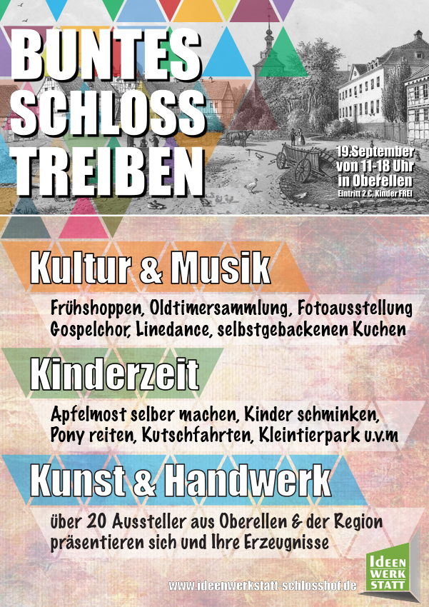Plakat Buntes Dorftreiben Schlossparkschule Marksuhl